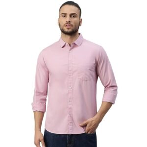 Dennis Lingo Men Cotton Solid Slim Fit Casual Shirts