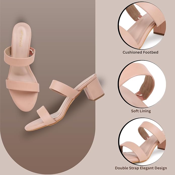 TRASE Block Heels Sandals For Women, Sassy-I Stylish & Comfortable Footwear - Image 3